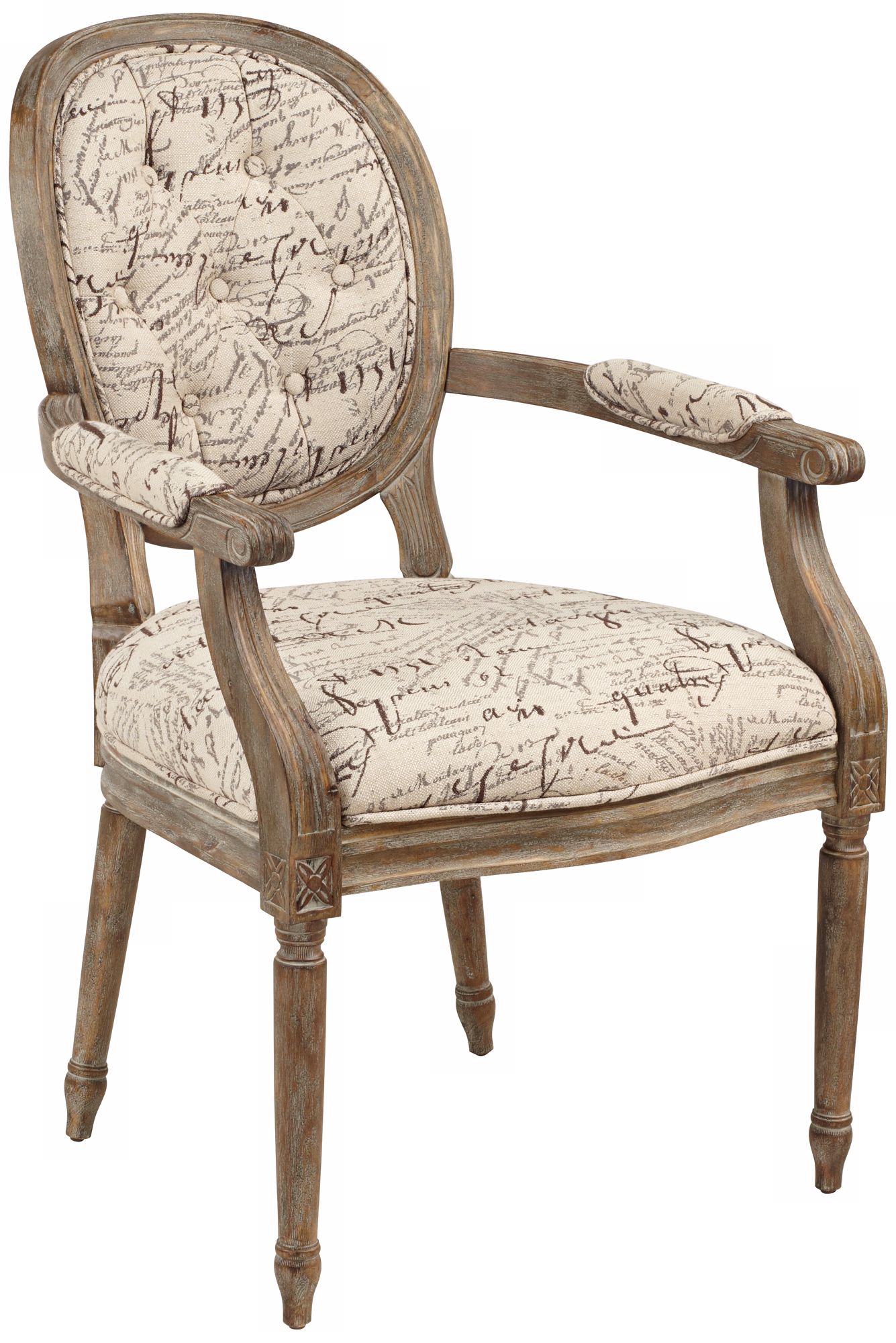 Lauren Liason Grey Linen Armchair