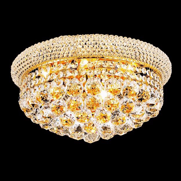 Primo 8-Light  Royal Cut Crystal and Gold Ceiling Light