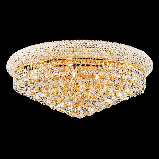 Primo 12-Light  Royal Cut Crystal and Gold Ceiling Light
