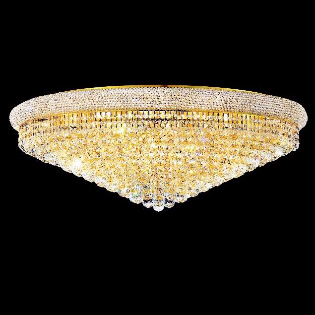 Primo Royal Cut Crystal and Gold 42" Wide Ceiling Light