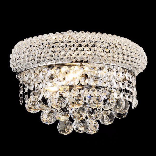 Primo Royal Cut Crystal 12" Wide Chrome Wall Sconce
