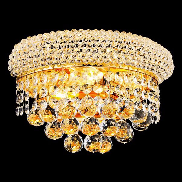 Primo Royal Cut Crystal 12" Wide Gold Wall Sconce