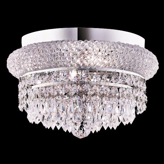 Primo Royal Cut Crystal 12" Wide Chrome Ceiling Light
