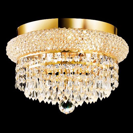 Primo Royal Cut Crystal 12" Wide Gold Ceiling Light
