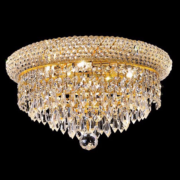Primo Royal Cut Crystal 14" Wide Gold Ceiling Light