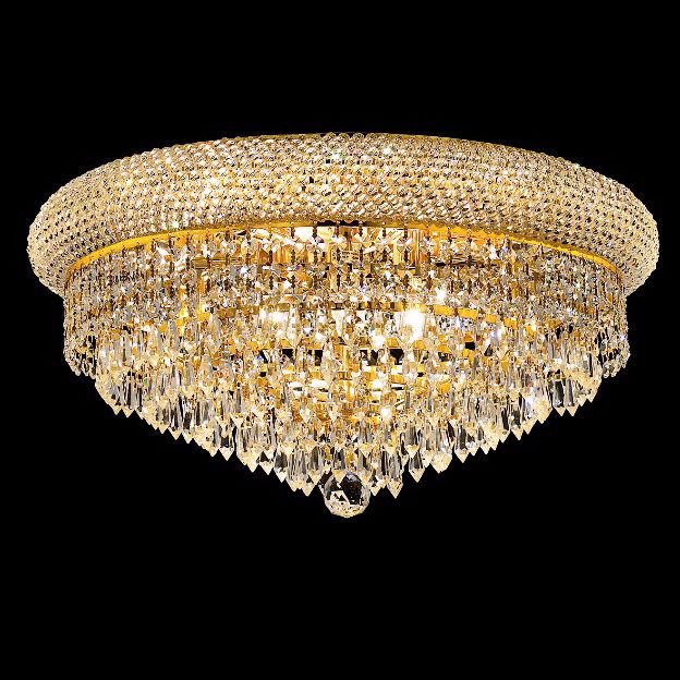 Primo Royal Cut Crystal and Gold 20" Wide Ceiling Light