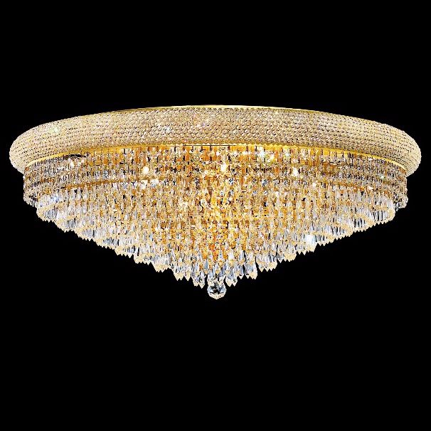 Primo Royal 36" Wide Cut Crystal and Gold Ceiling Light