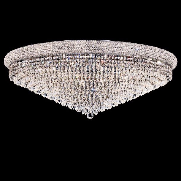 Primo Royal Cut Crystal 42" Wide Chrome Ceiling Light