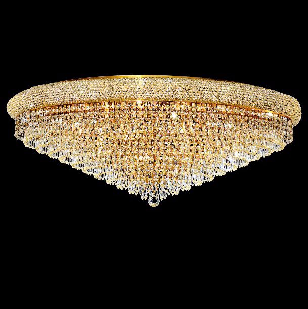 Primo Royal 42" Wide Cut Crystal and Gold Ceiling Light