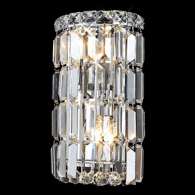 Maxim Collection 12" High Chrome and Crystal Wall Sconce