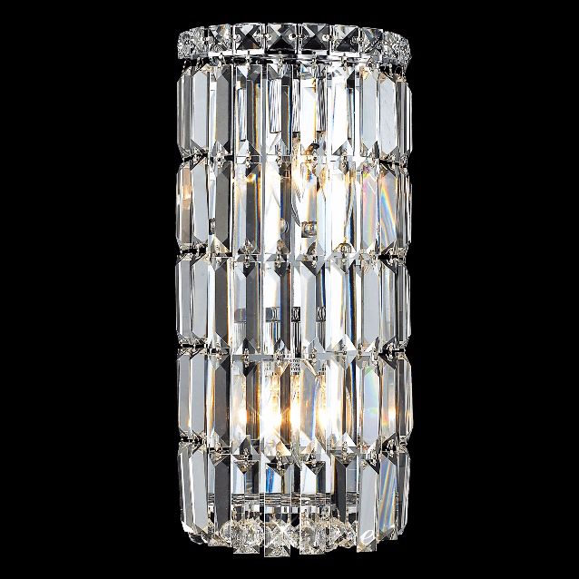 Maxim Collection 16" High Chrome and Crystal Wall Sconce