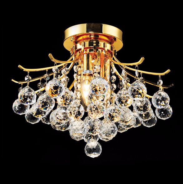 Toureg Gold 16" Wide Crystal Ceiling Light