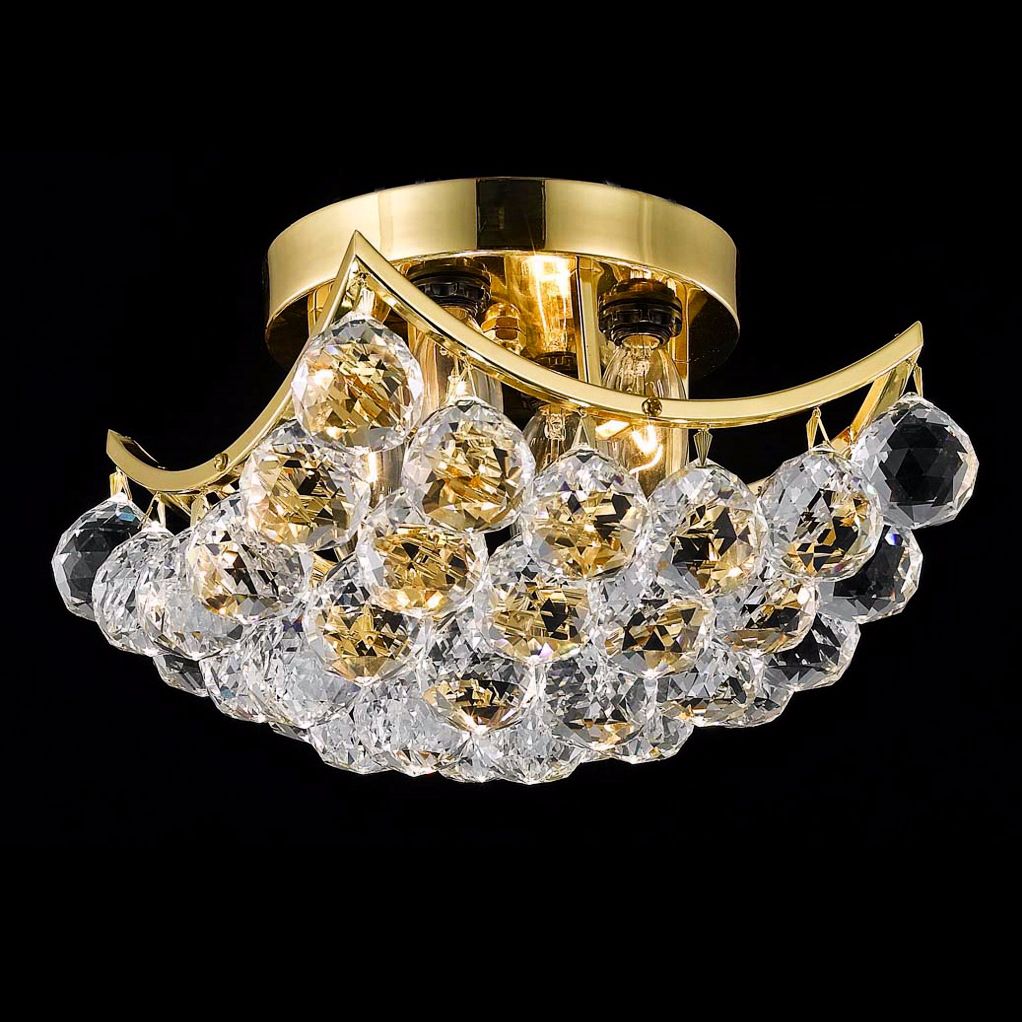 Corona 10"W Gold Crystal Ceiling Light