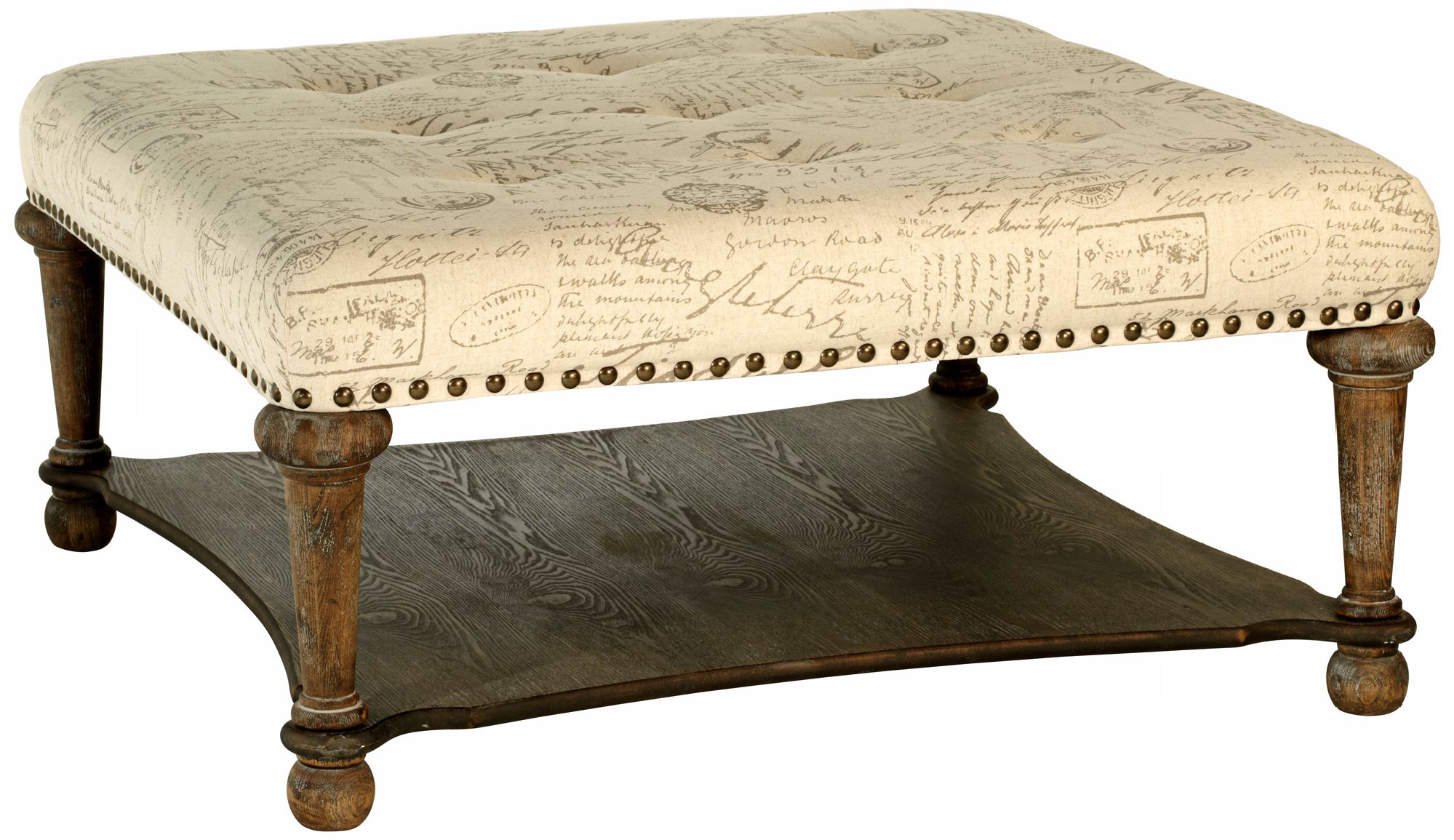 Darcy French Linen Cocktail Ottoman