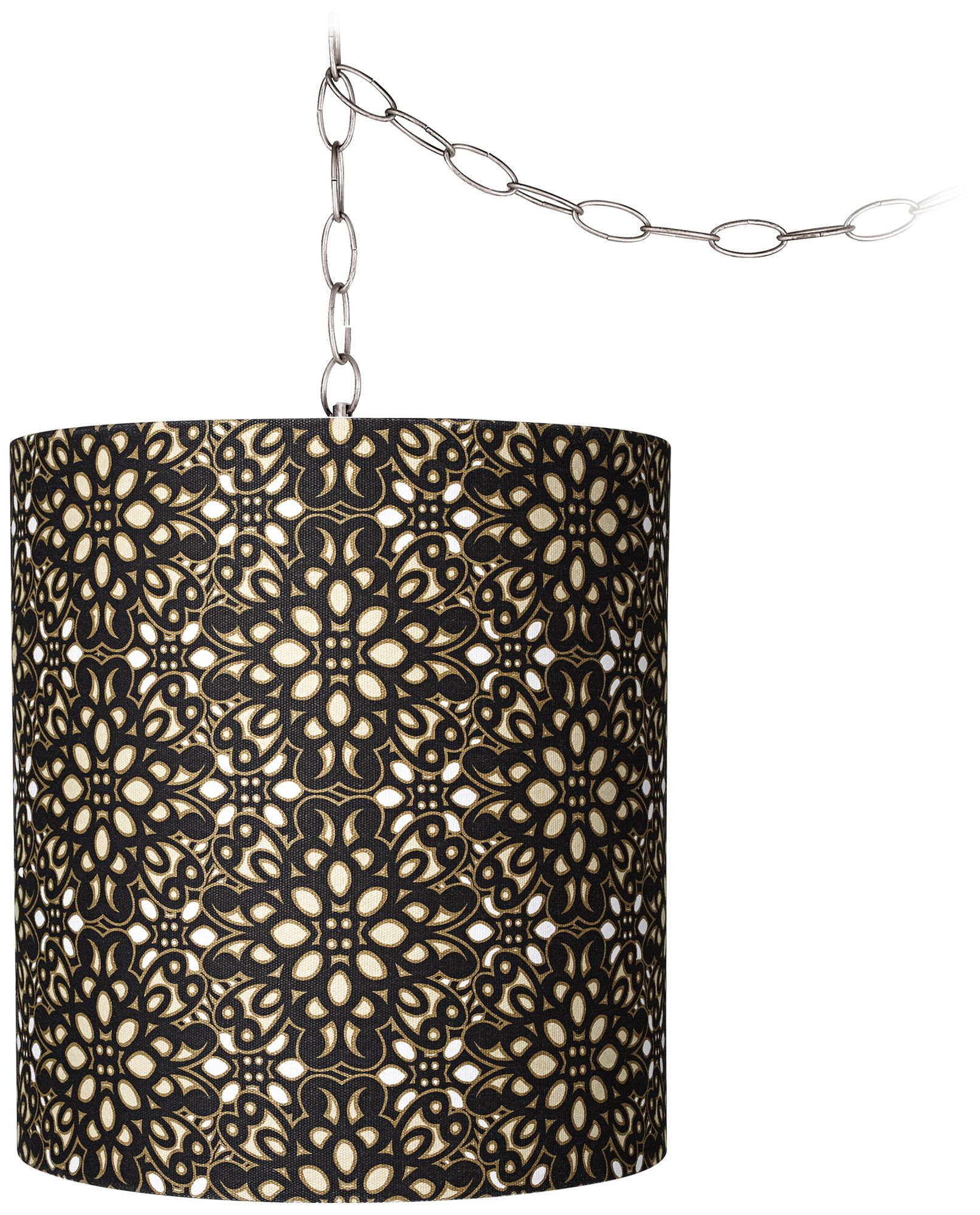 Floral Medallions 11 1/2" Wide Brushed Steel Chandelier