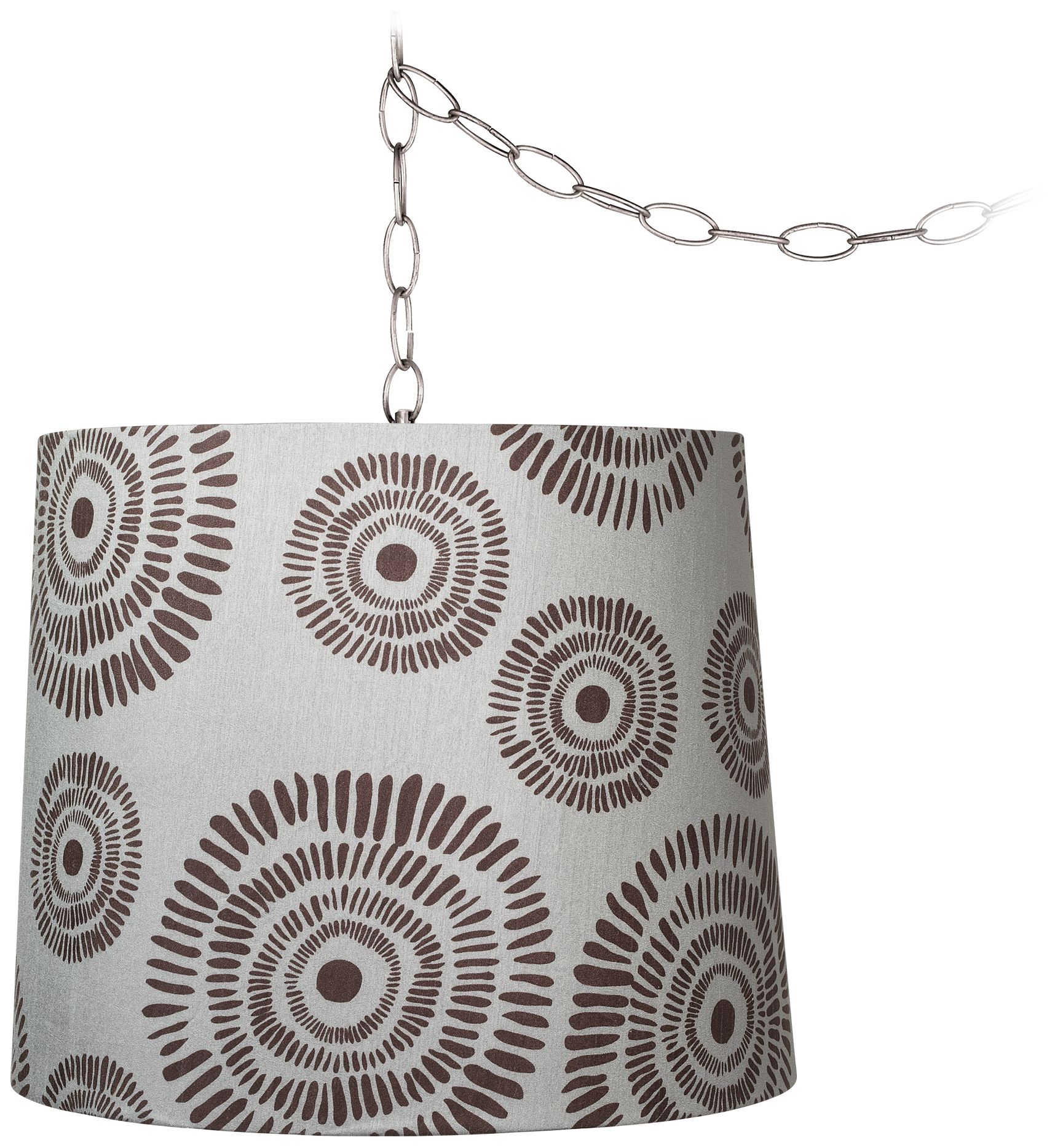 Circles 13 1/2" Wide Brushed Steel Plug-In Chandelier