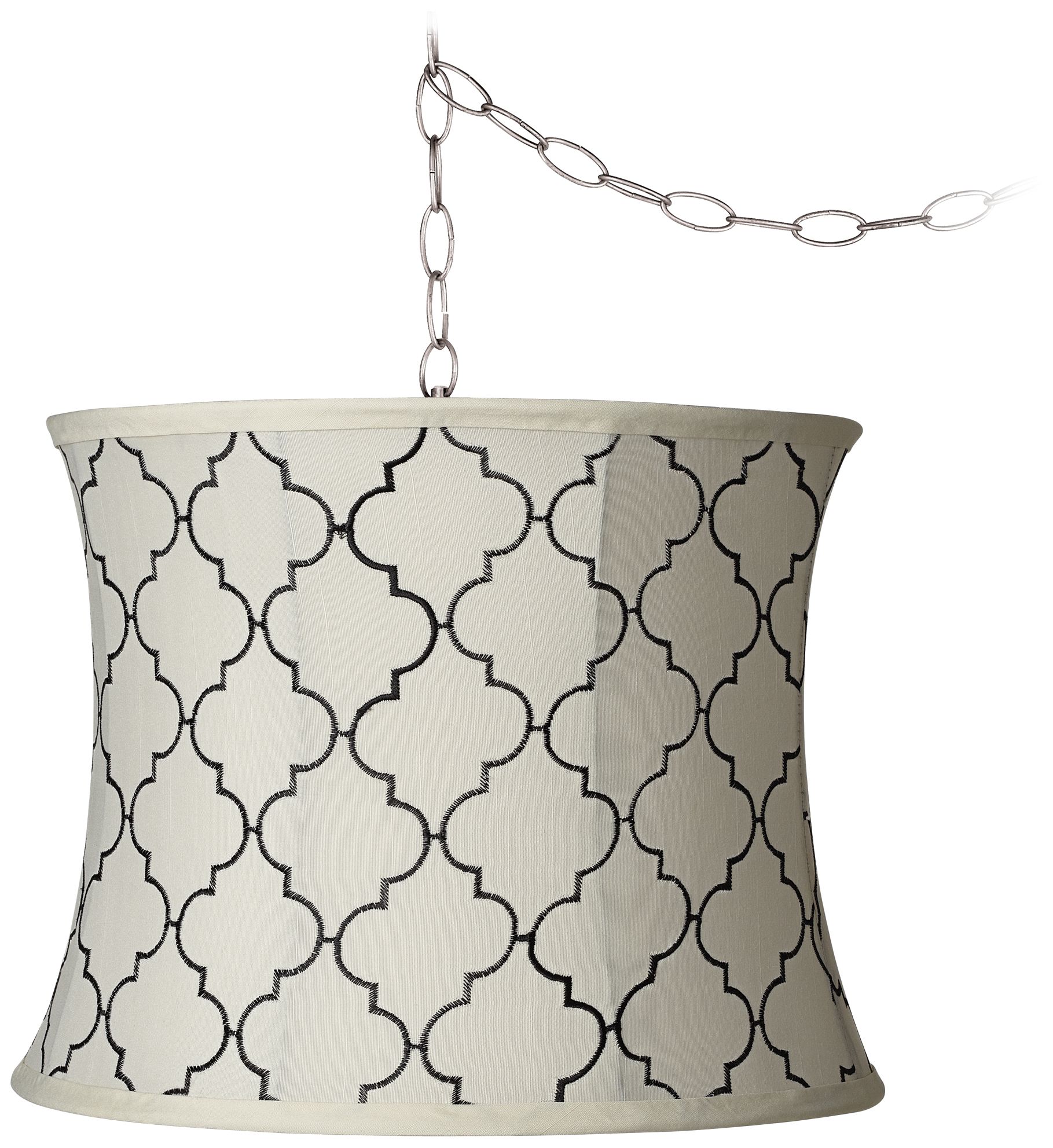 Cream Moroccan Tile 11 1/2" Wide Brushed Steel Chandelier