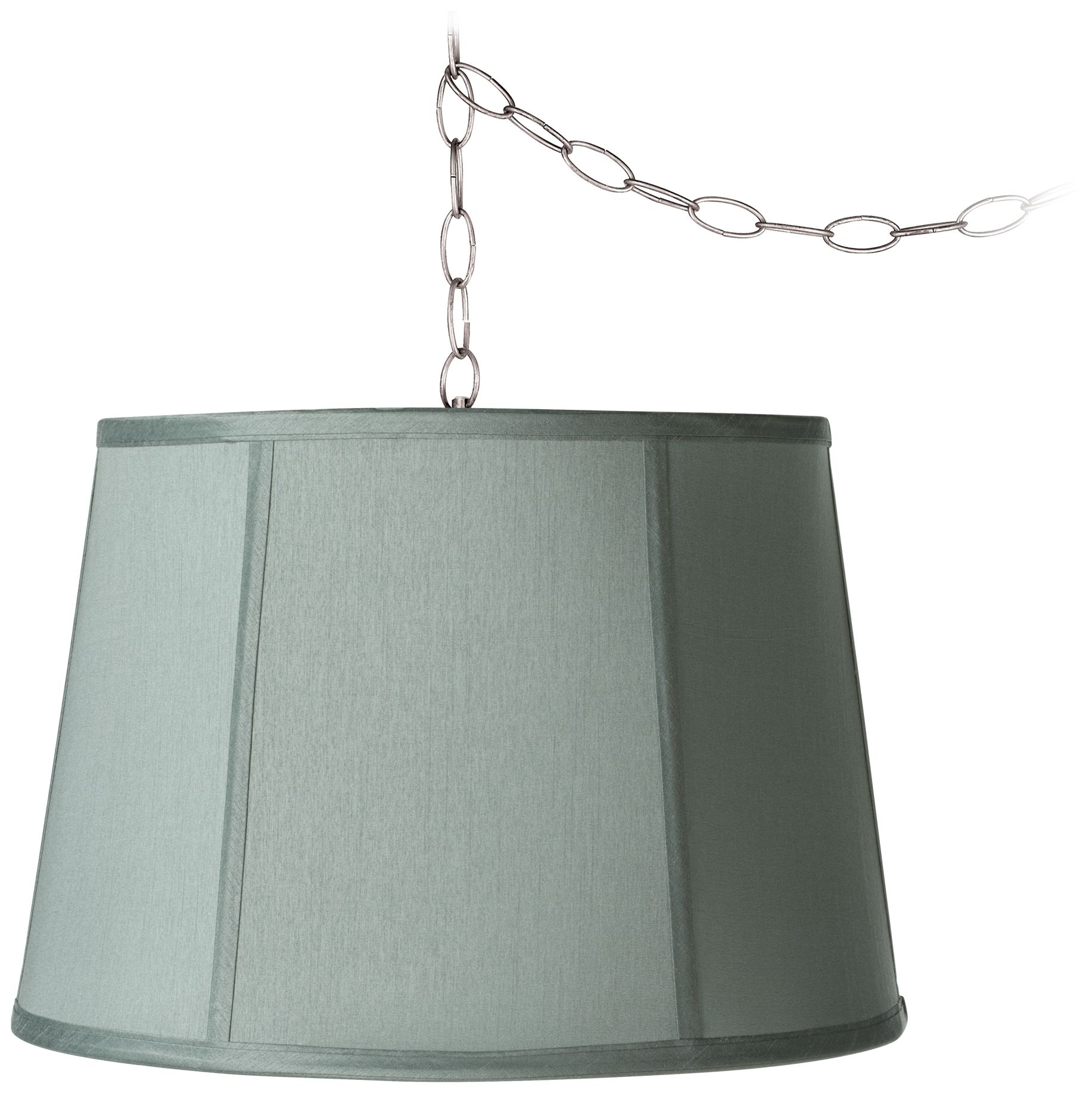 Spa Blue 11 1/2" Wide Brushed Steel Plug-In Chandelier