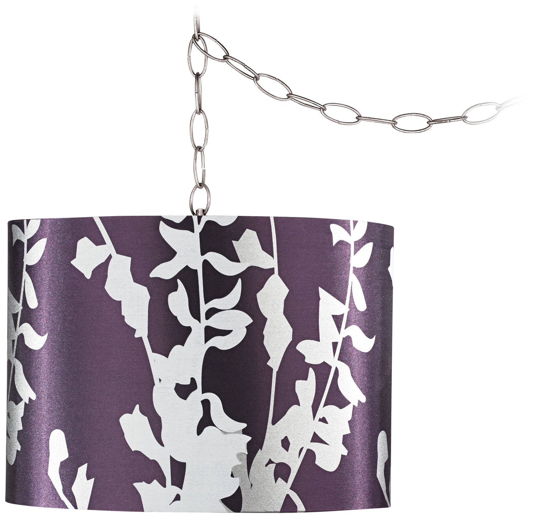 Plum and Silver 11 1/2" Wide Brushed Steel Chandelier