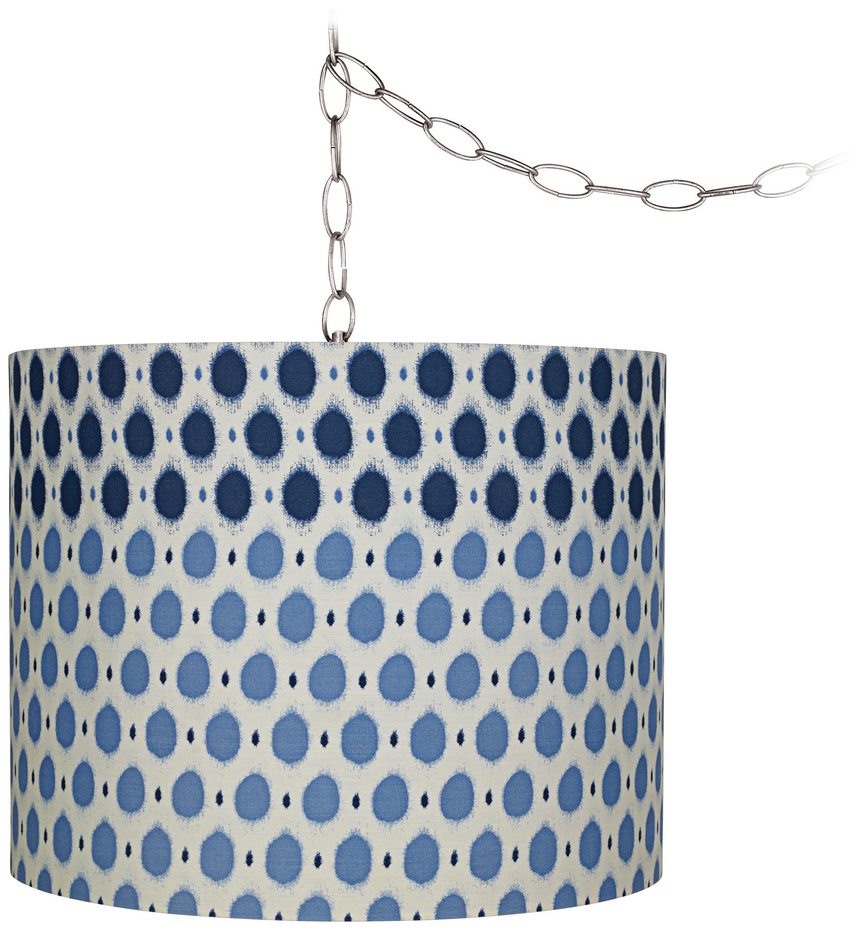 Blue Dots 11 1/2" Wide Brushed Steel Plug-In Chandelier