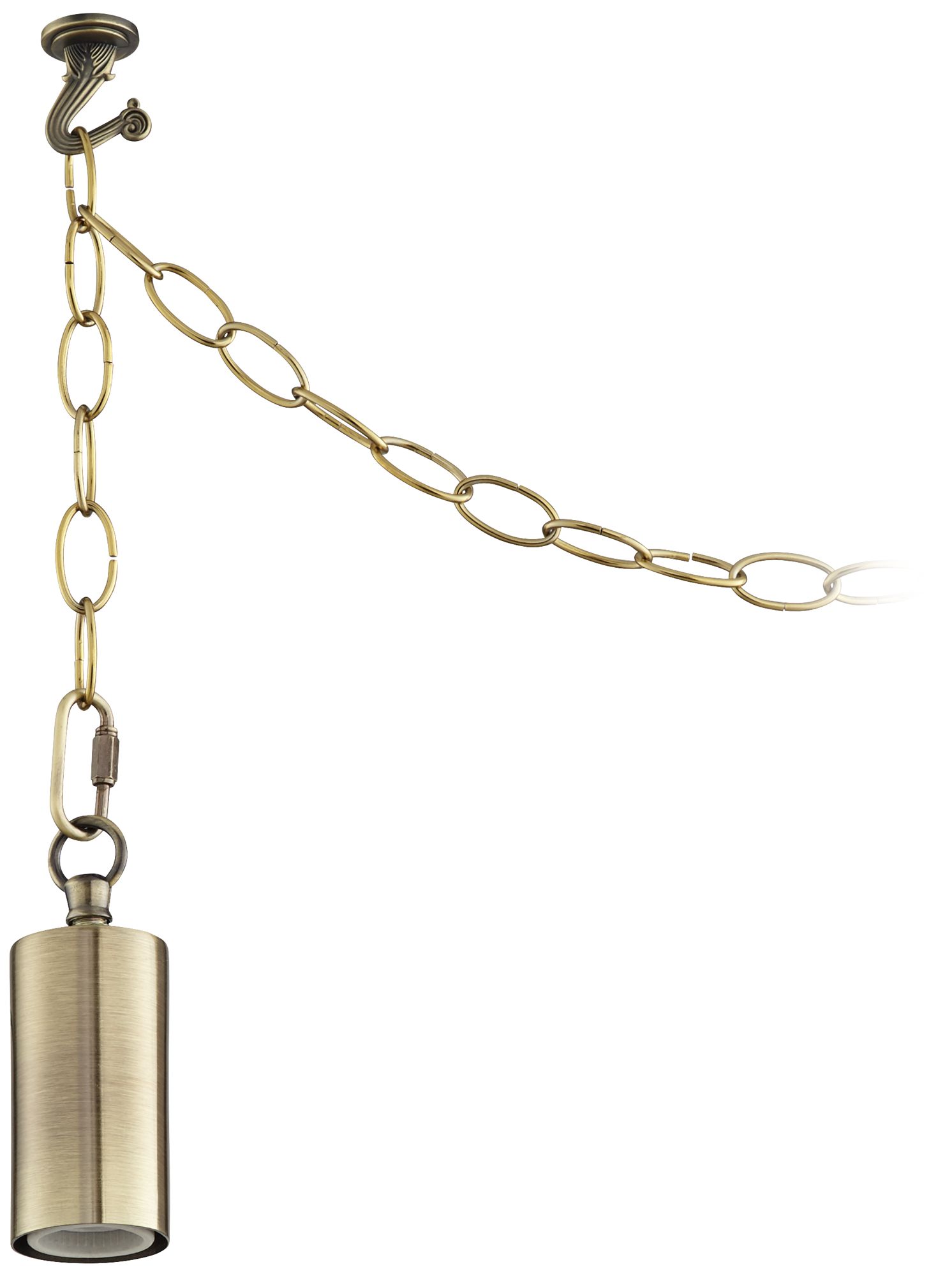 Antique Brass Small Shade Swag - Plug-In DIY Chandelier