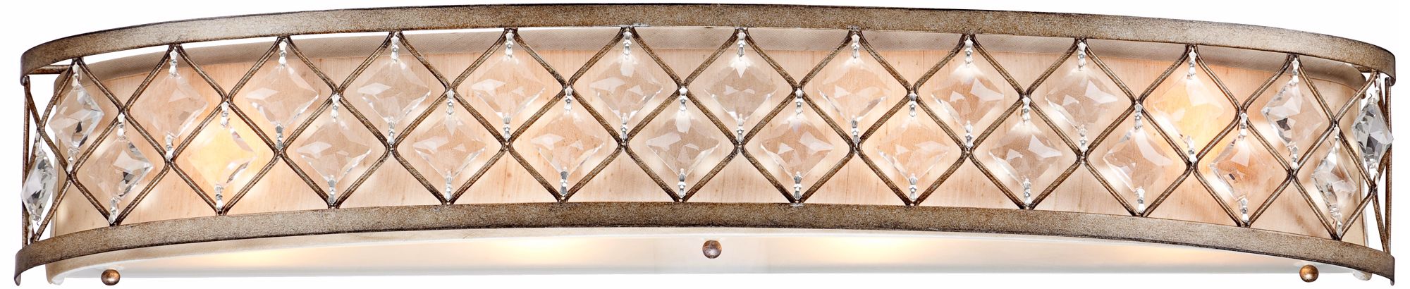 Jeweled Golden Bronze 33 3/4" Wide Bathroom Wall Light