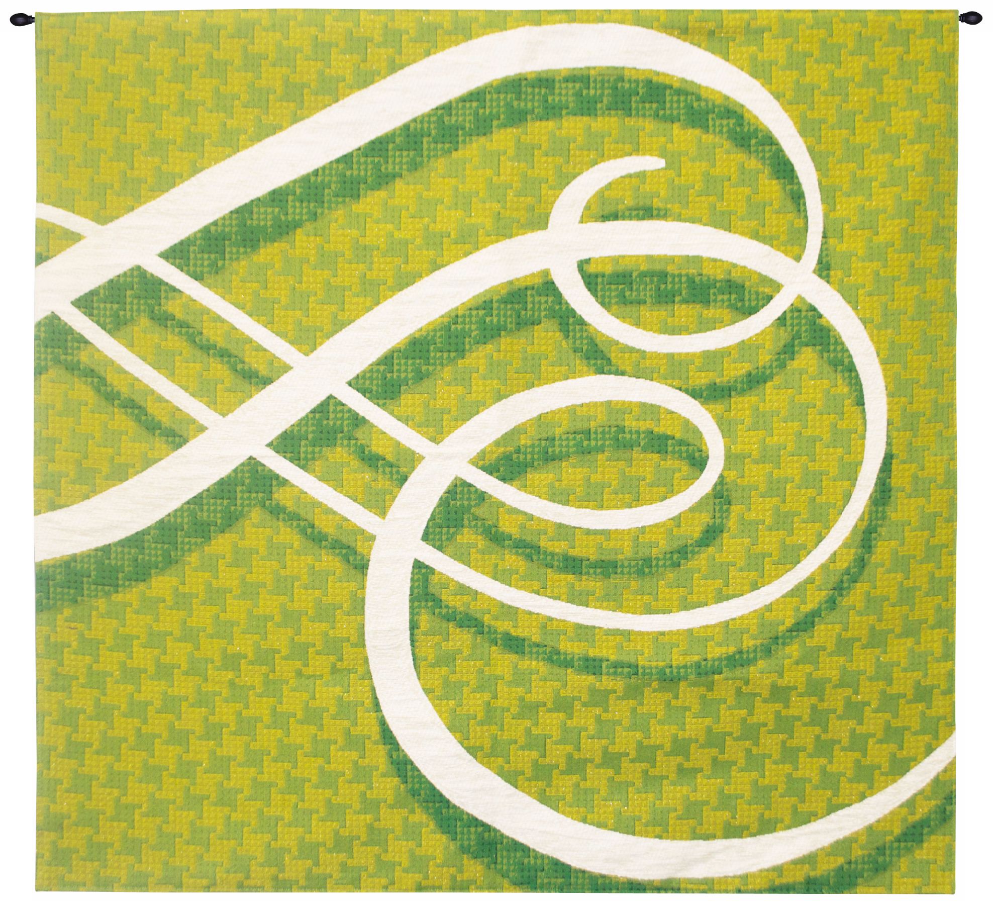 Lime Flourish 53" Wide Wall Tapestry with Hanging Rod