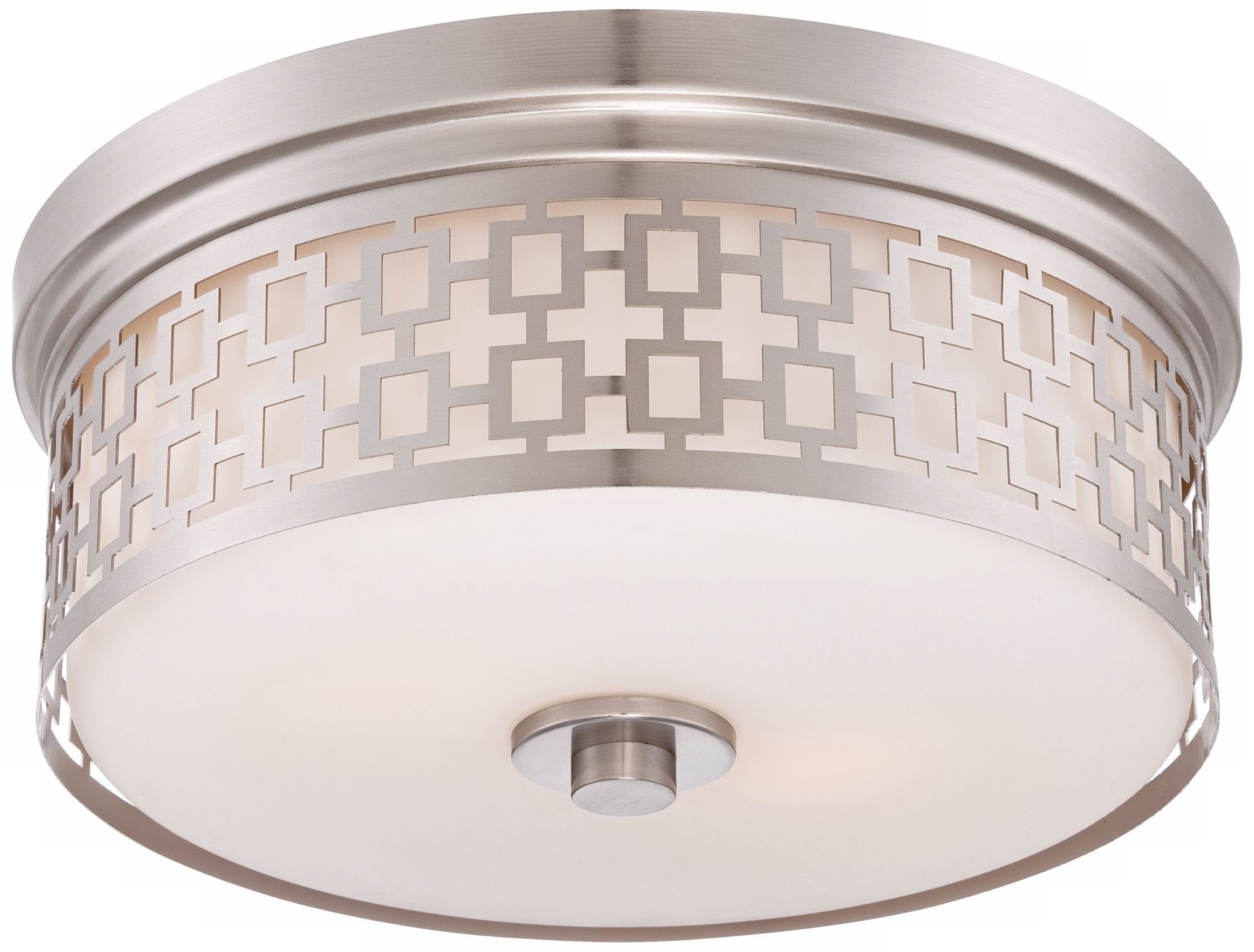 Safi Trellis 13 1/2" Wide Satin Nickel Ceiling Light