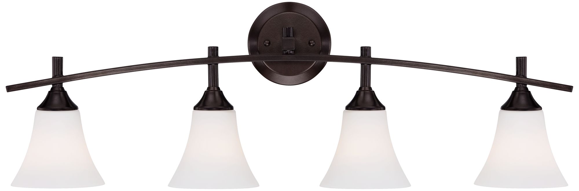 Curve Etched Glass 33 1/4" Wide Oil-Rubbed Bronze Bath Light