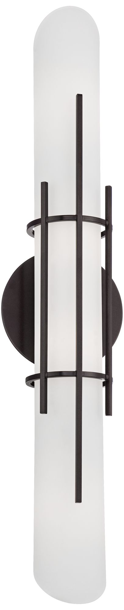 Possini Euro Tiger Bronze Etched White Glass Wall Light