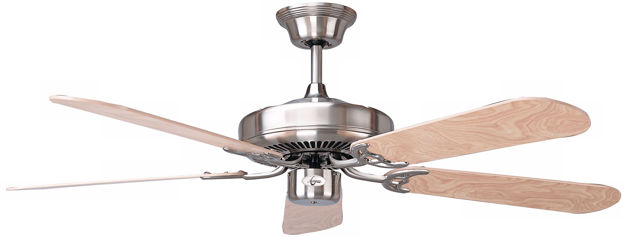 52" Decorama Pine Blades Stainless Steel Ceiling Fan