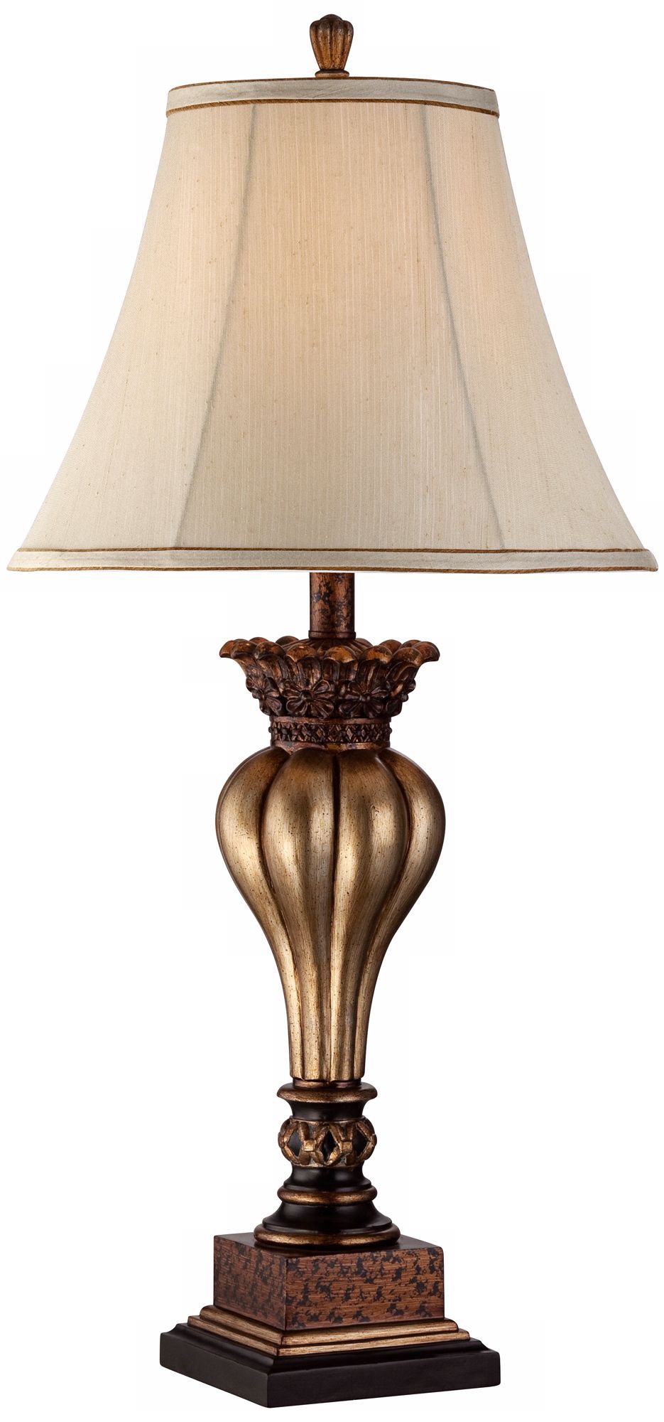 Possini Fluted Bulb Gold Table Lamp