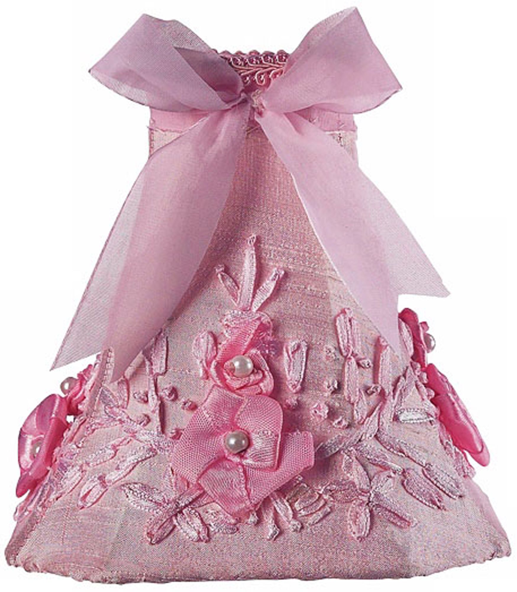 Pink Floral Silk Shade 2.25x5x5.25 (Clip-On)