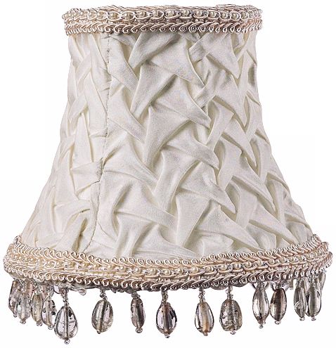 Ivory Beaded Pleat Shade 3x5x4.25 (Clip-On)