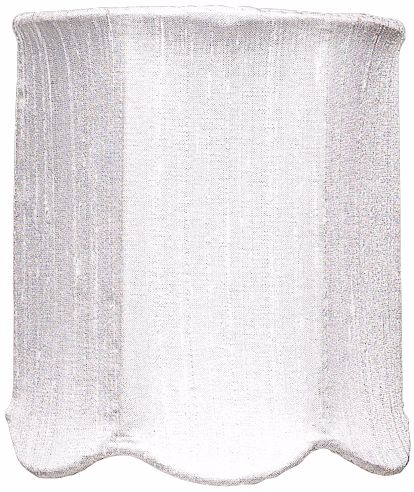 White Scallop Silk Drum Shade 4x4x4.75 (Clip-On)