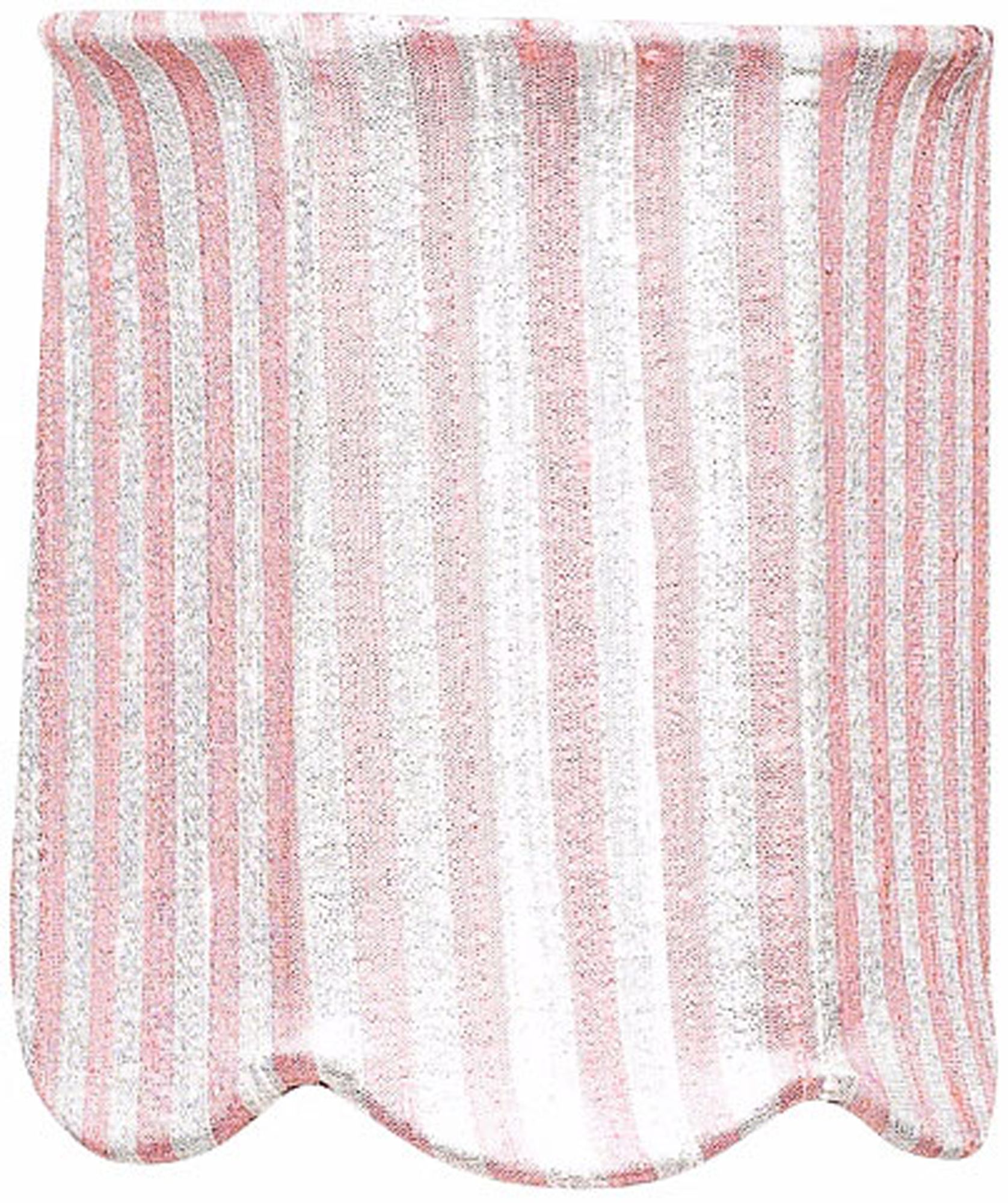 Striped Pink Scallop Drum Shade 4x4x4.75 (Clip-On)