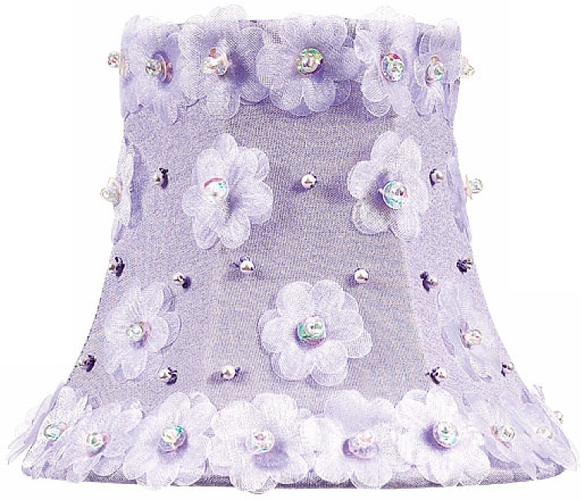 Beaded Floral Silk Lavender Shade 3x5x4.25 (Clip-On)
