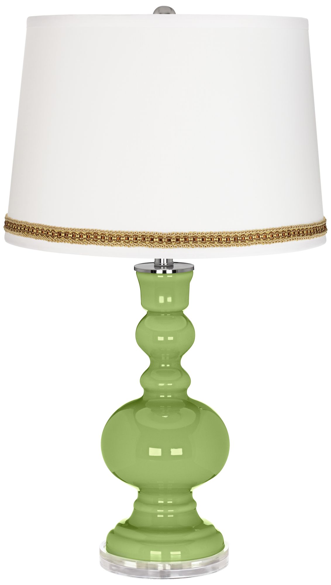 Lime Rickey Apothecary Table Lamp with Braid Trim