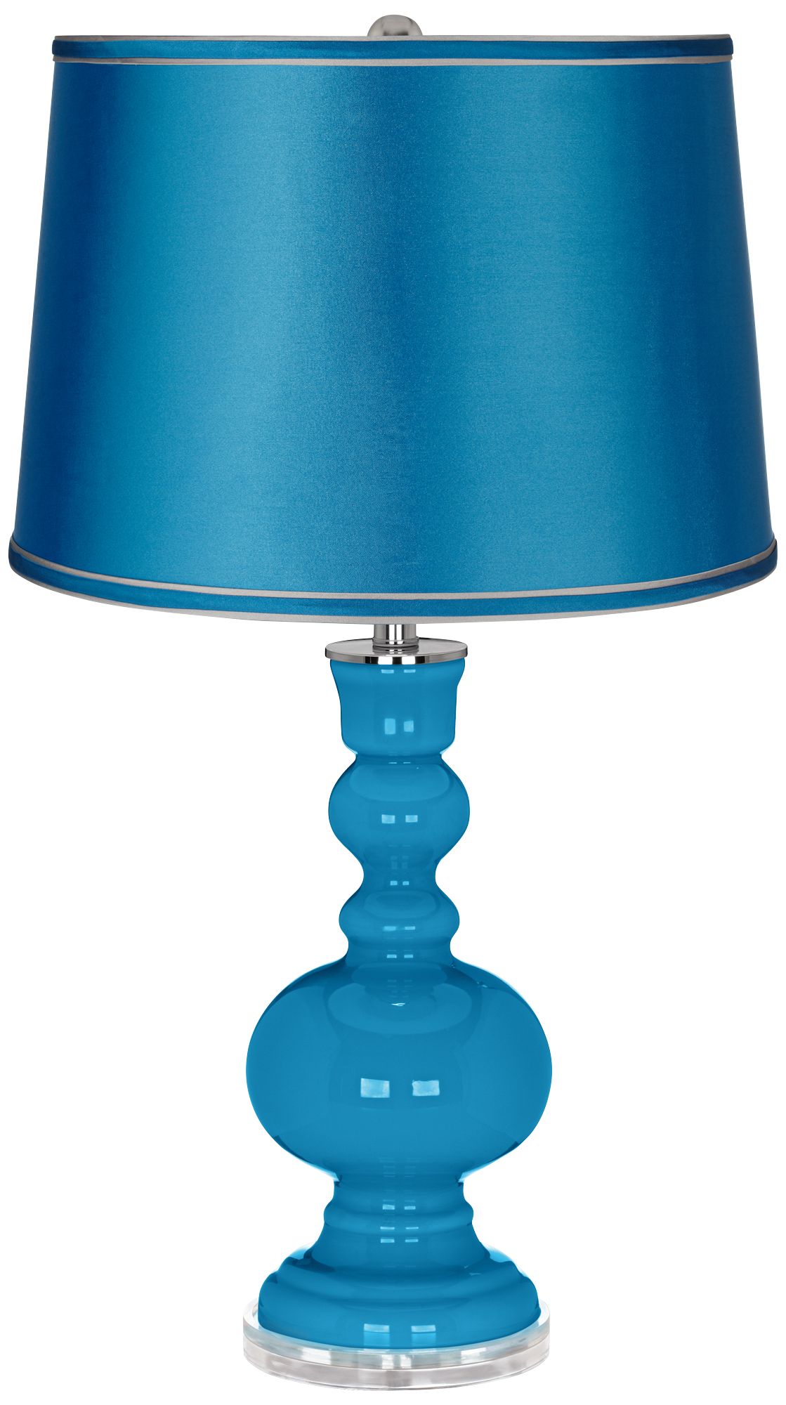 River Blue - Satin Turquoise Shade Apothecary Table Lamp