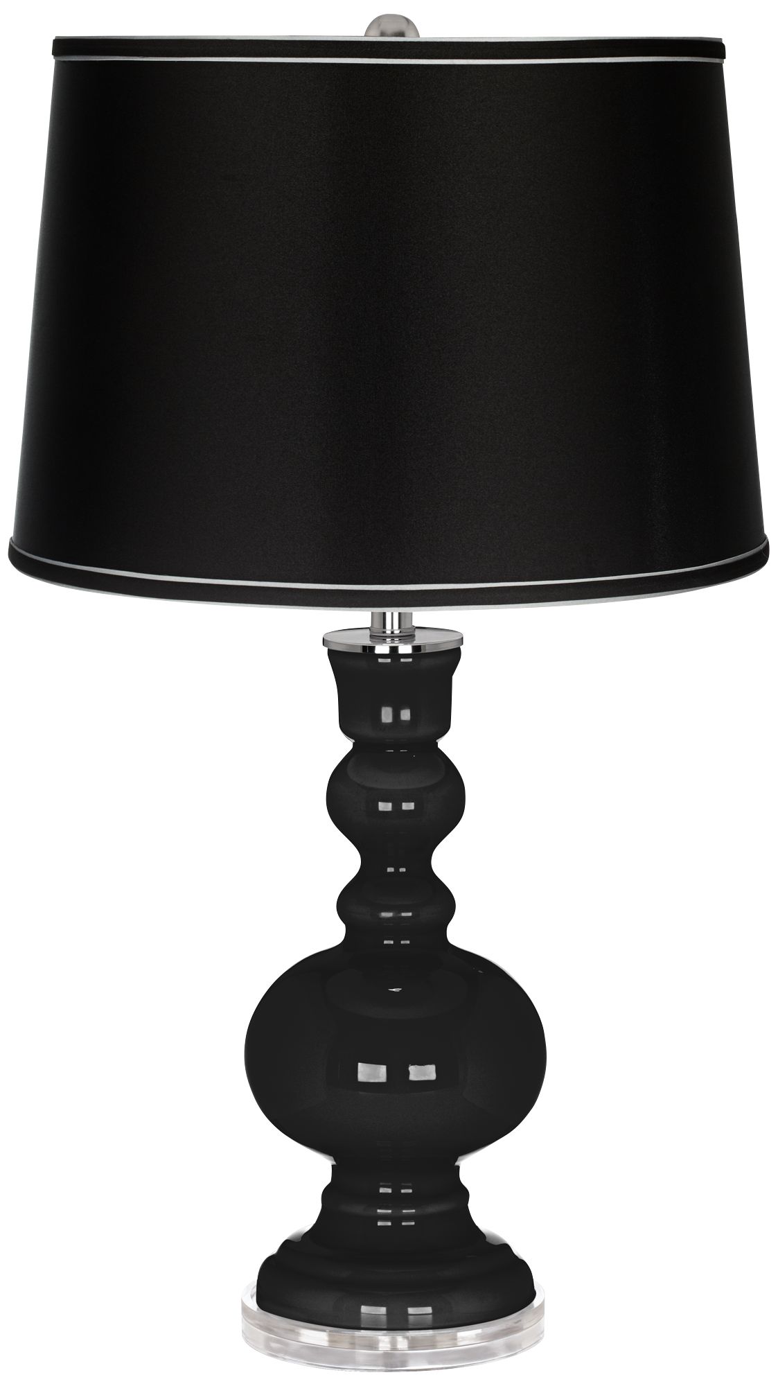 Tricorn Black  - Satin Black Shade Apothecary Table Lamp