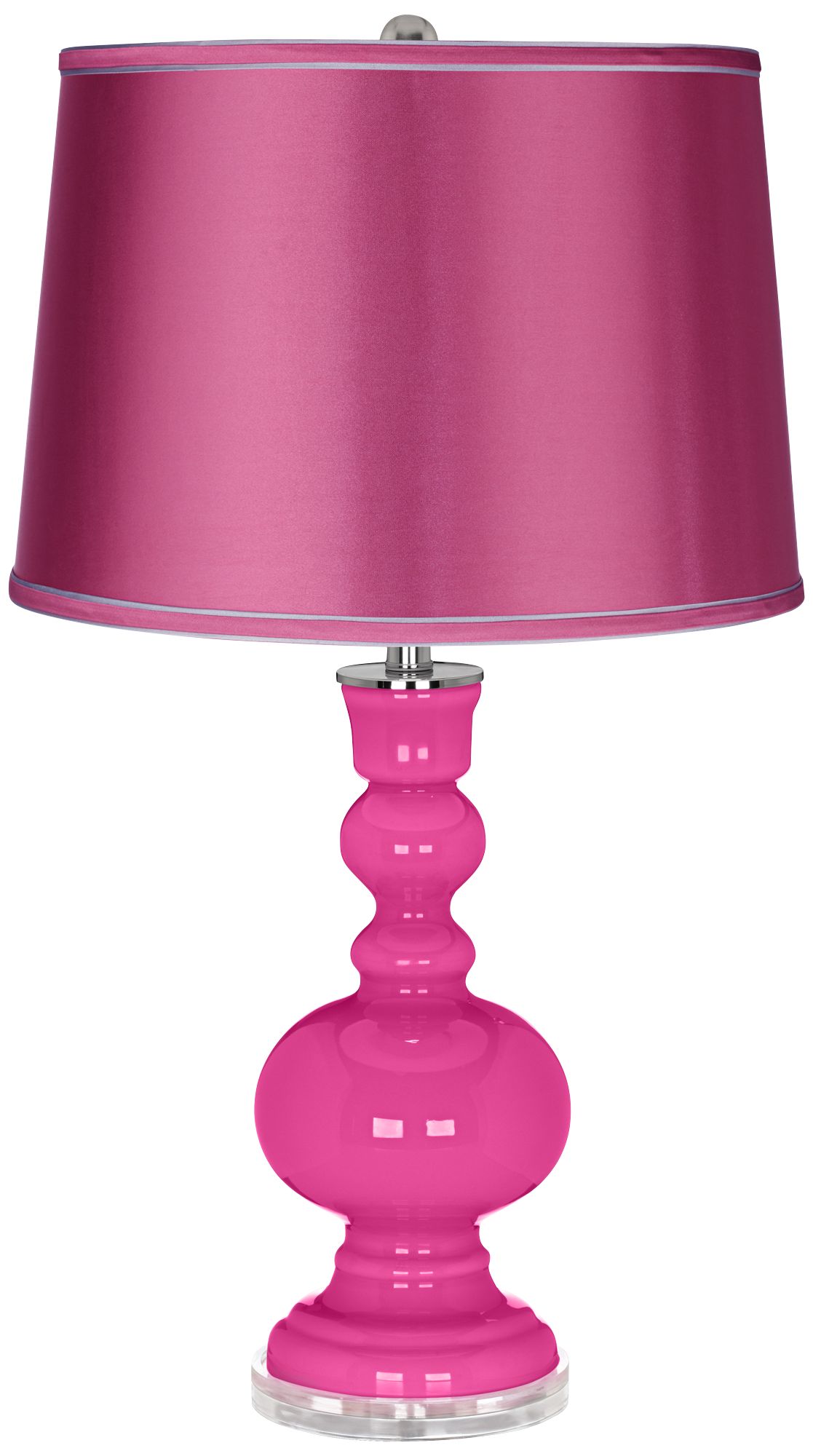Fuchsia  - Satin Pink Shade Apothecary Table Lamp
