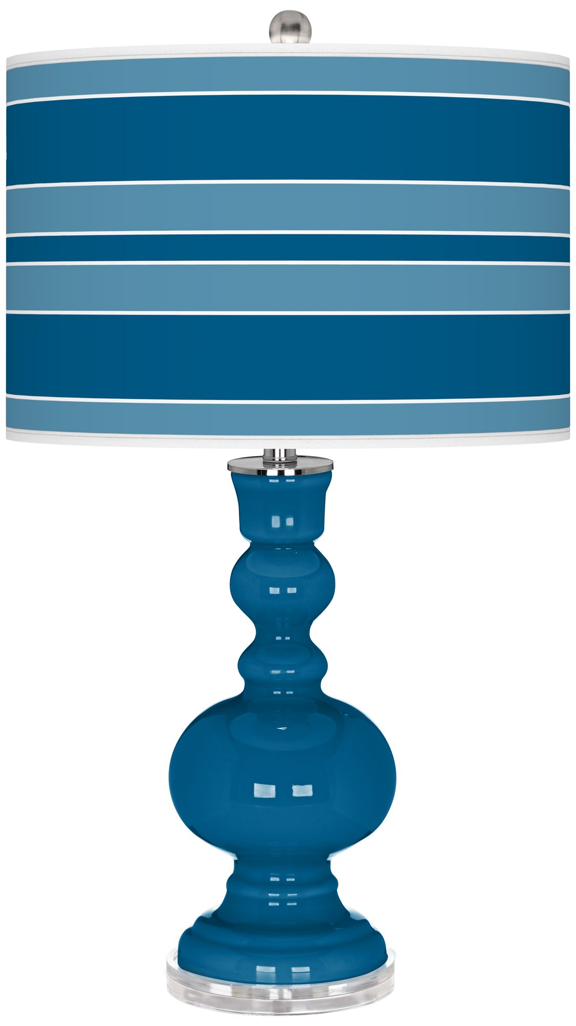 Mykonos Blue Bold Stripe Apothecary Table Lamp