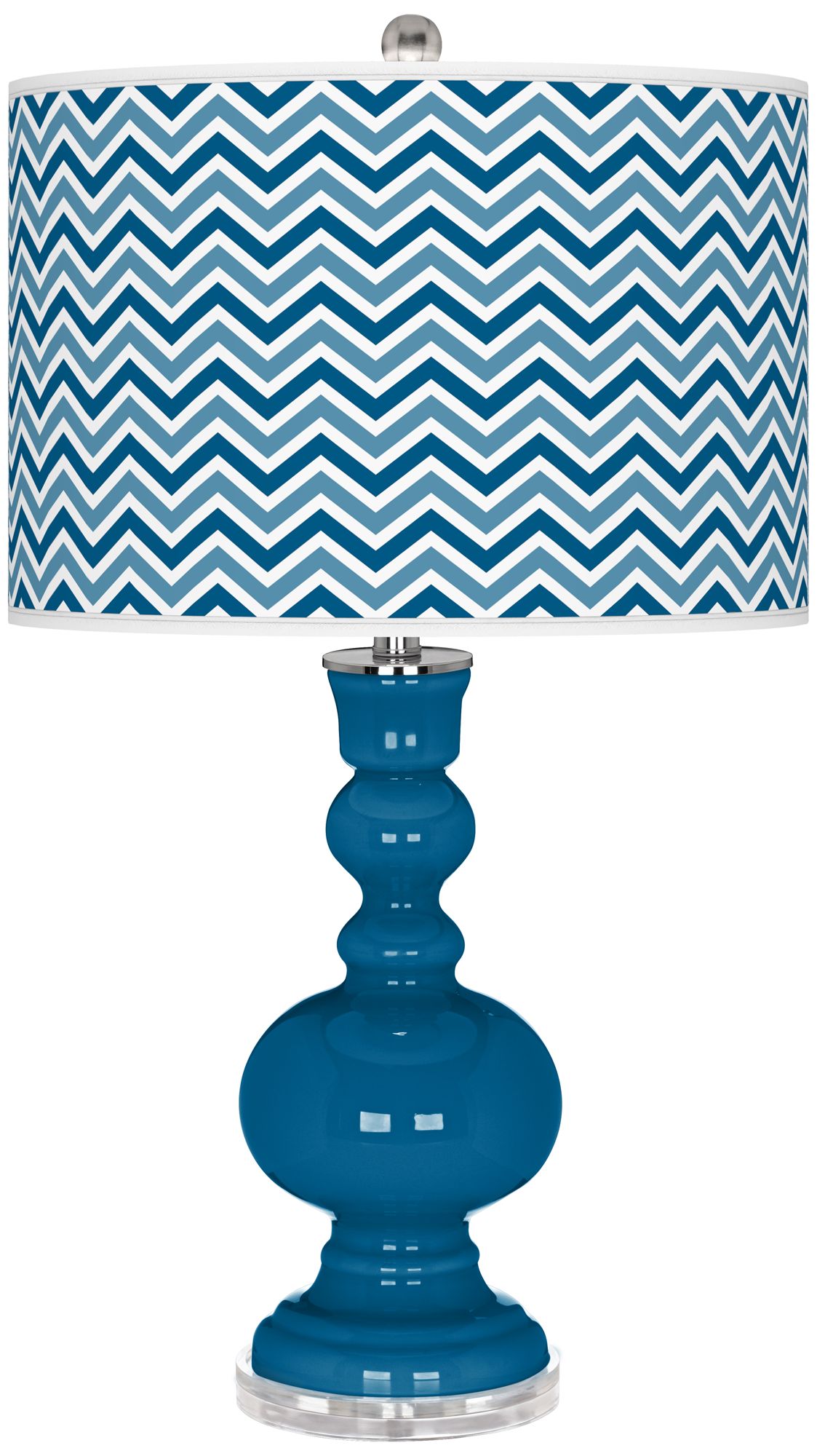 Mykonos Blue Narrow Zig Zag Apothecary Table Lamp