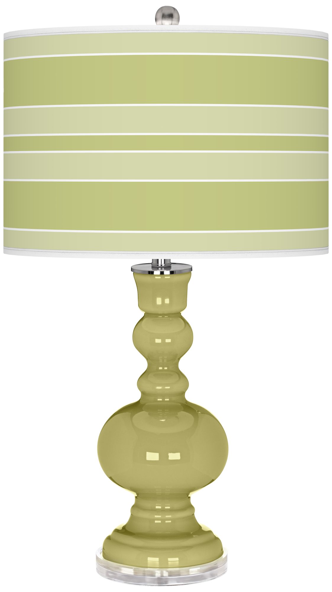Linden Green Bold Stripe Apothecary Table Lamp
