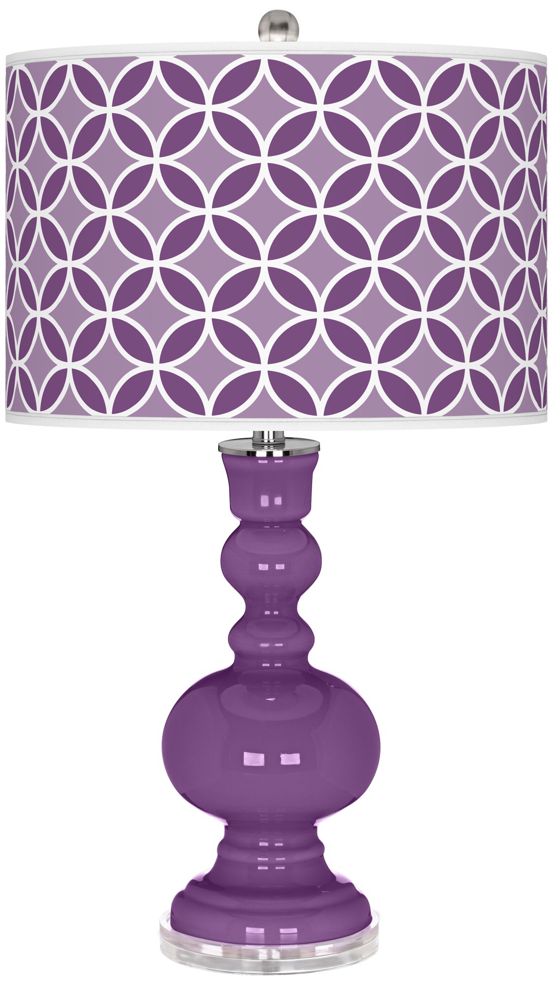 Passionate Purple Circle Rings Apothecary Table Lamp