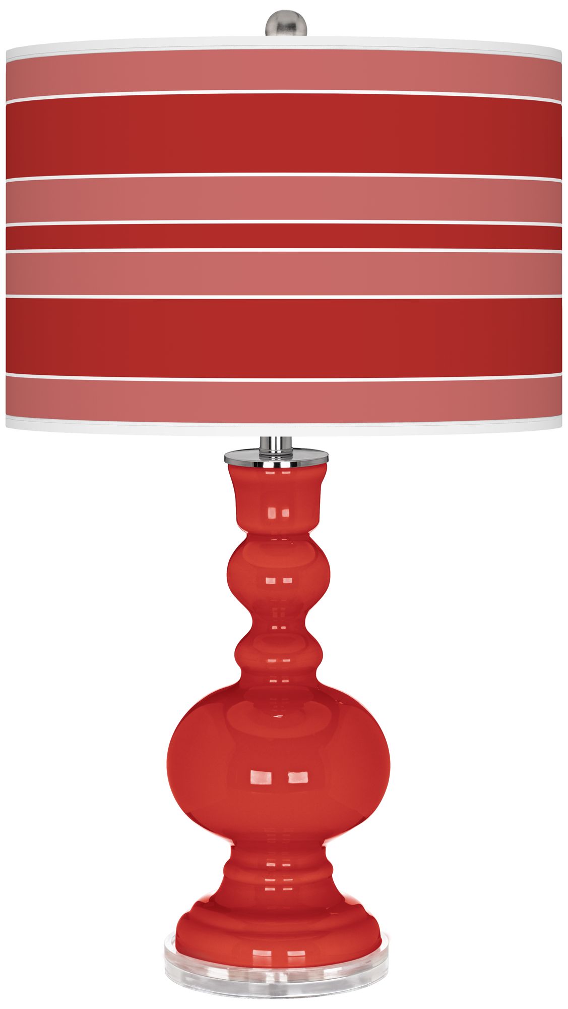 Cherry Tomato Bold Stripe Apothecary Table Lamp