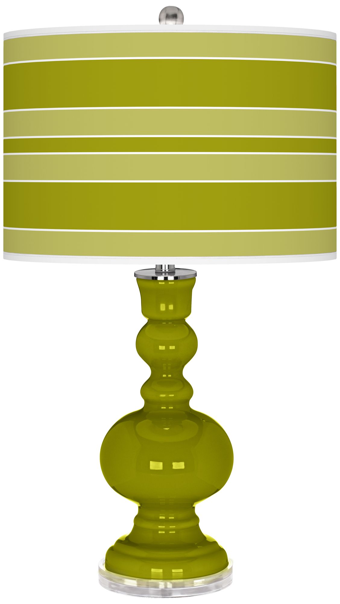 Olive Green Bold Stripe Apothecary Table Lamp
