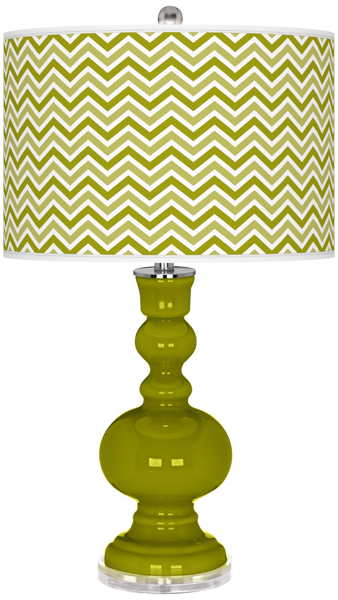 Olive Green Narrow Zig Zag Apothecary Table Lamp