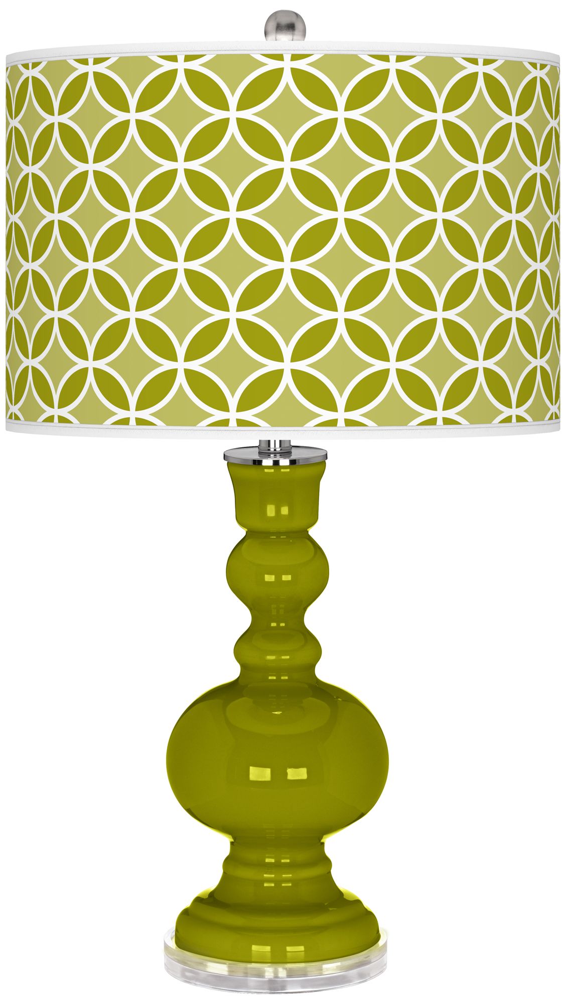Olive Green Circle Rings Apothecary Table Lamp