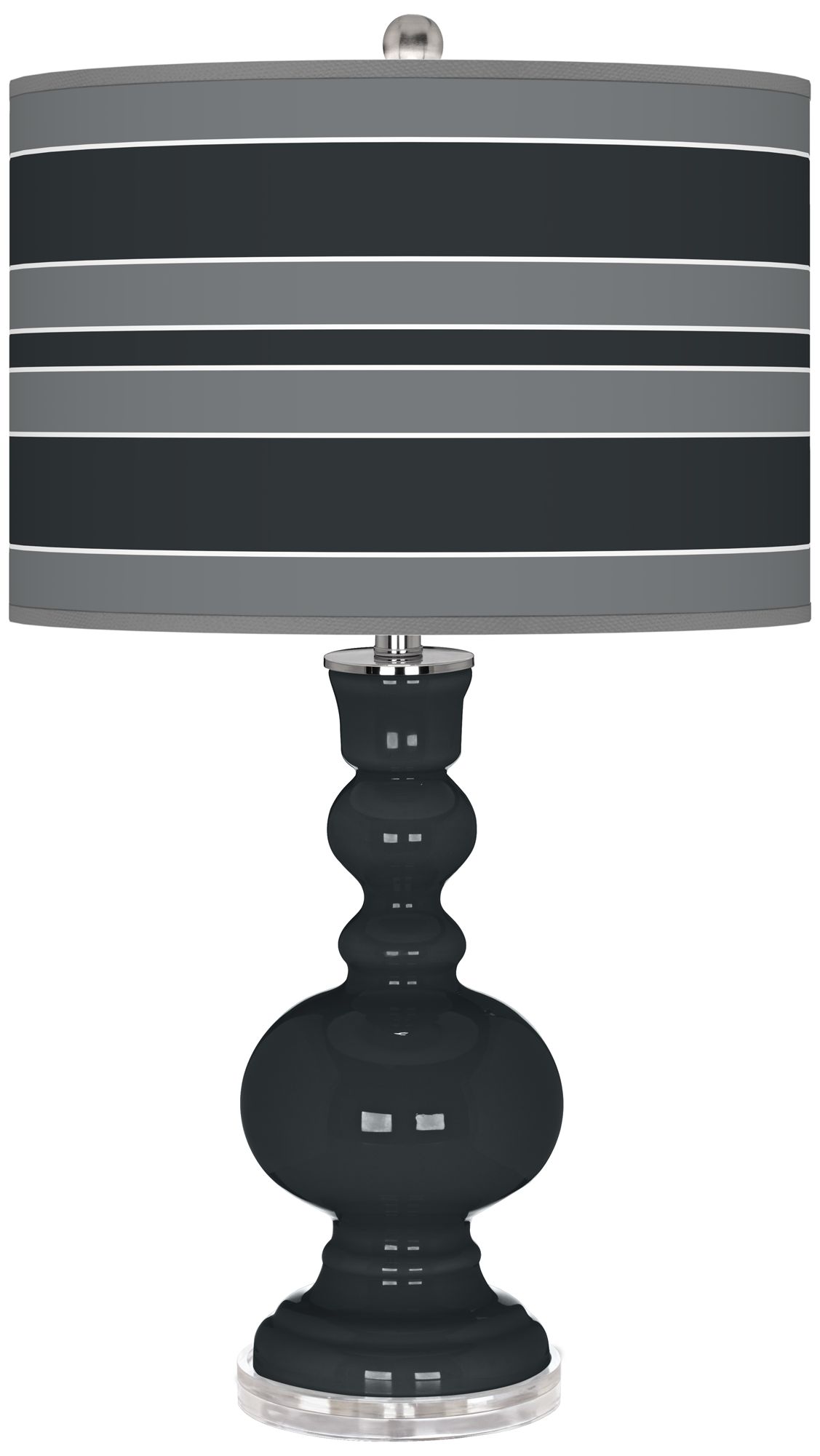 Black of Night Bold Stripe Apothecary Table Lamp